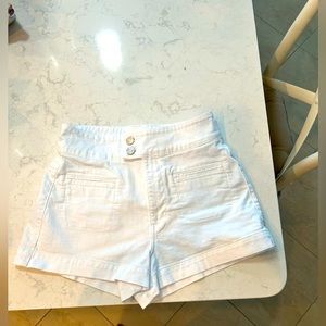 Frame high rise Le-hardy denim shorts